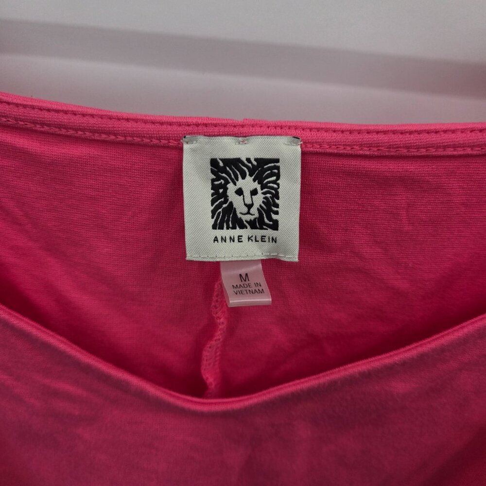Anne Klein Hot Pink Off Shoulder Puff Sleeved Top Medium - Picture 8 of 14